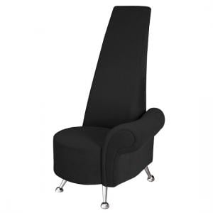 Avalon Left Mini Potenza Chair In Black Fabric And Chrome Legs
