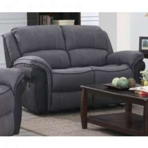 Kingston Fabric 2 Seater Recliner Sofa In Grey