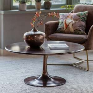 Kinnitty Round Metal Coffee Table In Copper