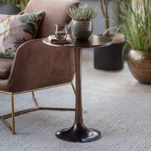 Kinnitty Round Metal Side Table In Copper
