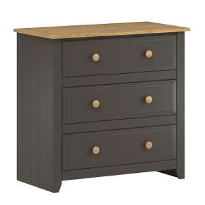 Kang Wooden Chest Of 3 Drawers In Carbon And Pine
