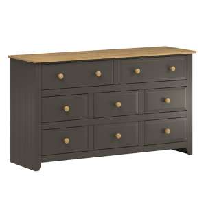Kang Wooden Chest Of 8 Drawers In Carbon And Pine