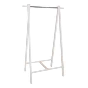 Kitchener Wooden Clothes Rack In White And Chrome
