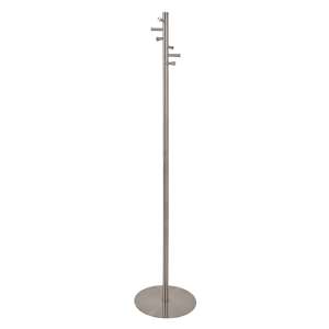 Kitchener Metal 5 Hooks Coat Stand In Polished Stainless Steel