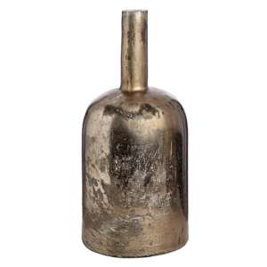 Kloria Glass Floor Standing Decorative Vase In Antique Silver