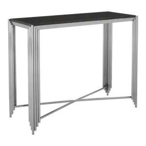 Gakyid Granite Top Console Table With Stainless Steel Frame   