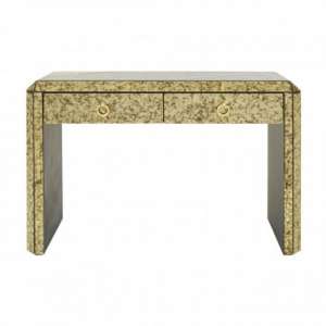 Koma Mirrored Glass Console Table In Antique Gold