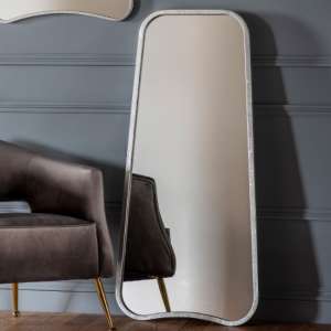 Koran Large Curved Bedroom Mirror In Silver Frame