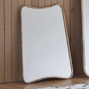 Koran Small Curved Bedroom Mirror In Gold Frame