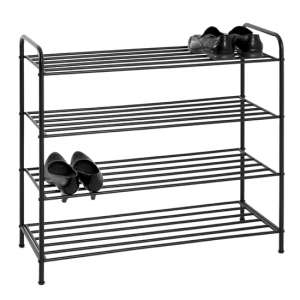 Kosice Metal 4 Shelves Shoe Rack In Black
