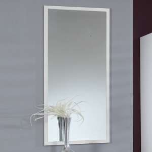 Krefeld Wooden Wall Mirror Rectangular In White