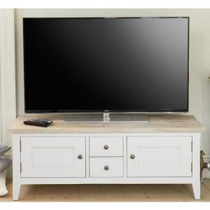 Krista Wooden TV Stand In Grey With 2 Doors And 2 Drawers