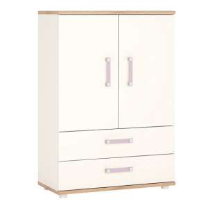 Kroft Wooden 2 Door Storage Cabinet In White High Gloss And Oak