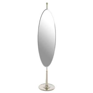 Kutztown Oval Floor Standing Mirror With Nickel Stand