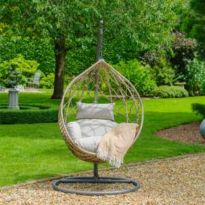 Laith Outdoor Single Egg Chair In Wheat