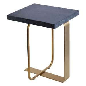 Lana Rectangular Wooden Side Table With Gold Steel Base