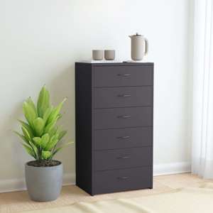 Larson Wooden Chest Of 6 Drawers In Grey