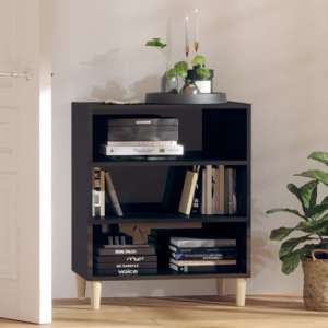 Larya High Gloss Bookcase With 3 Shelves In Black