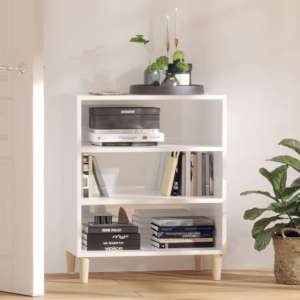 Larya High Gloss Bookcase With 3 Shelves In White