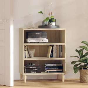 Larya Wooden Bookcase With 3 Shelves In Sonoma Oak
