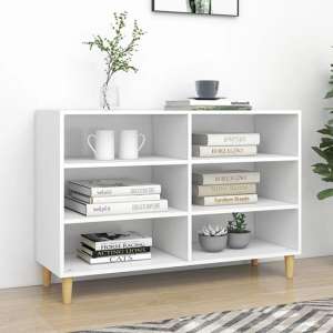 Larya Wooden Bookcase With 6 Shelves In White