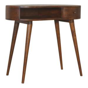 Lasix Wooden Wave Study Desk In Chestnut With 1 Drawer