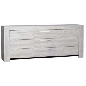 Lathi Wooden Sideboard In Grey Oak With 3 Doors And 1 Drawer