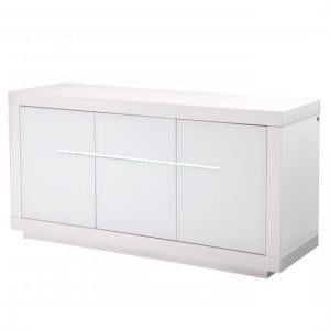 Martley Modern Sideboard In White High Gloss With LED