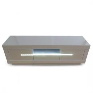 Martley Contemporary TV Stand In Cream High Gloss With LED