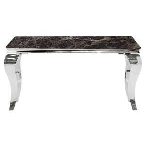 Laval Large Black Marble Console Table With Polished Legs