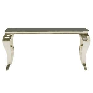 Laval Large Grey Glass Console Table With Polished Legs