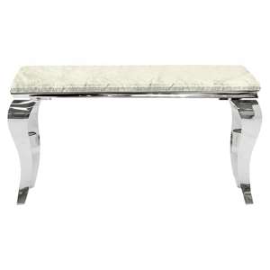 Laval Large Ivory Smoke Marble Console Table With Polished Legs