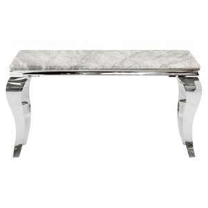 Laval Large Light Grey Marble Console Table With Polished Legs
