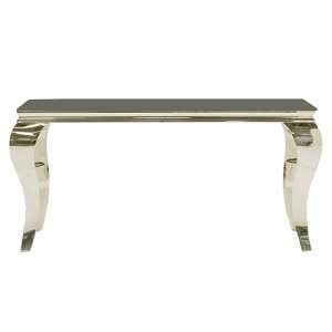 Laval Small Grey Glass Console Table With Polished Legs