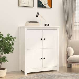 Laval Solid Pine Wood Sideboard With 4 Doors In White