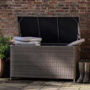 Lawes Outdoor Cushion Storage Box In Natural Weave Rattan