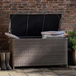 Lawes Outdoor Poly Rattan Cushion Storage Box In Natural