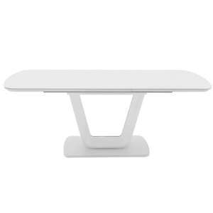 Lazaro Small Glass Extending Dining Table With White Gloss Base