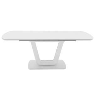 Lazaro Small Glass Extending Dining Table With White Gloss Base