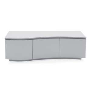 Lazaro Wooden TV Stand In Matt Light Grey With LED Light