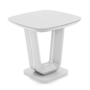Lazzaro High Gloss Wooden Lamp Table In White With Glass Top