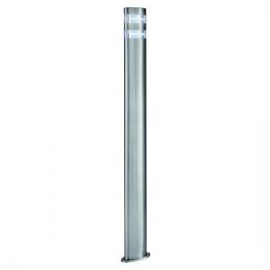 LED Outdoor Tall Post Light In Satin Silver With Clear Diffuser