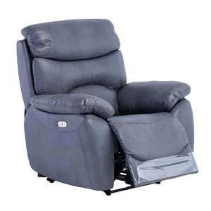 Leda Fabric Electric Recliner Armchair With USB In Blue
