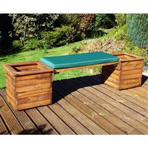Leety 2 Square Planter Bench With Green Cushion