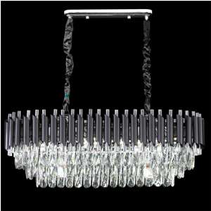 Leeza Rectangular Chandelier Ceiling Light In Silver