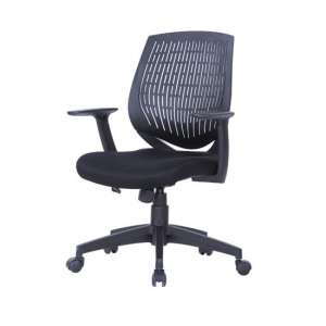 Moon Office Chair In Black Finish With Plastic Backrest