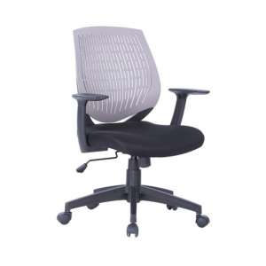 Moon Office Chair In Black With Grey Plastic Backrest