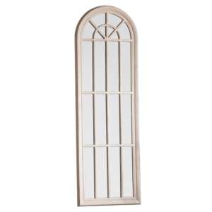 Leona Panelled Window Style Wall Mirror In Antique White Frame