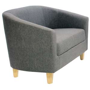 Leporis Linen Fabric 1 Seater Sofa In Dark Grey