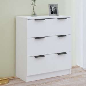 Leslie High Gloss Chest Of 3 Drawers In White